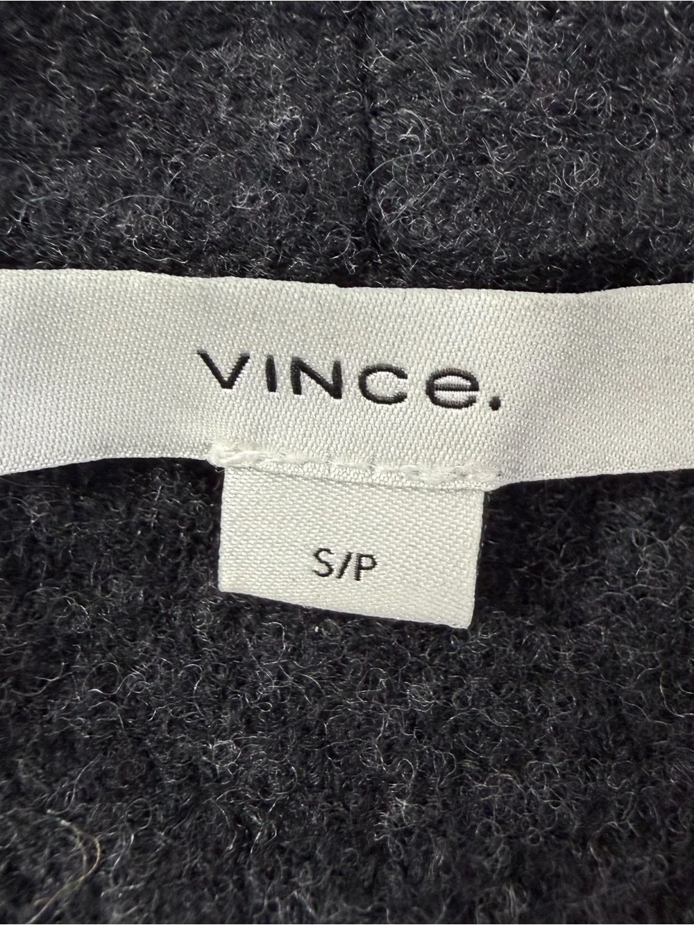 Vince Collar Cardigan Coat Merino Wool Alpaca Black S Relaxed Oversized Charcoal